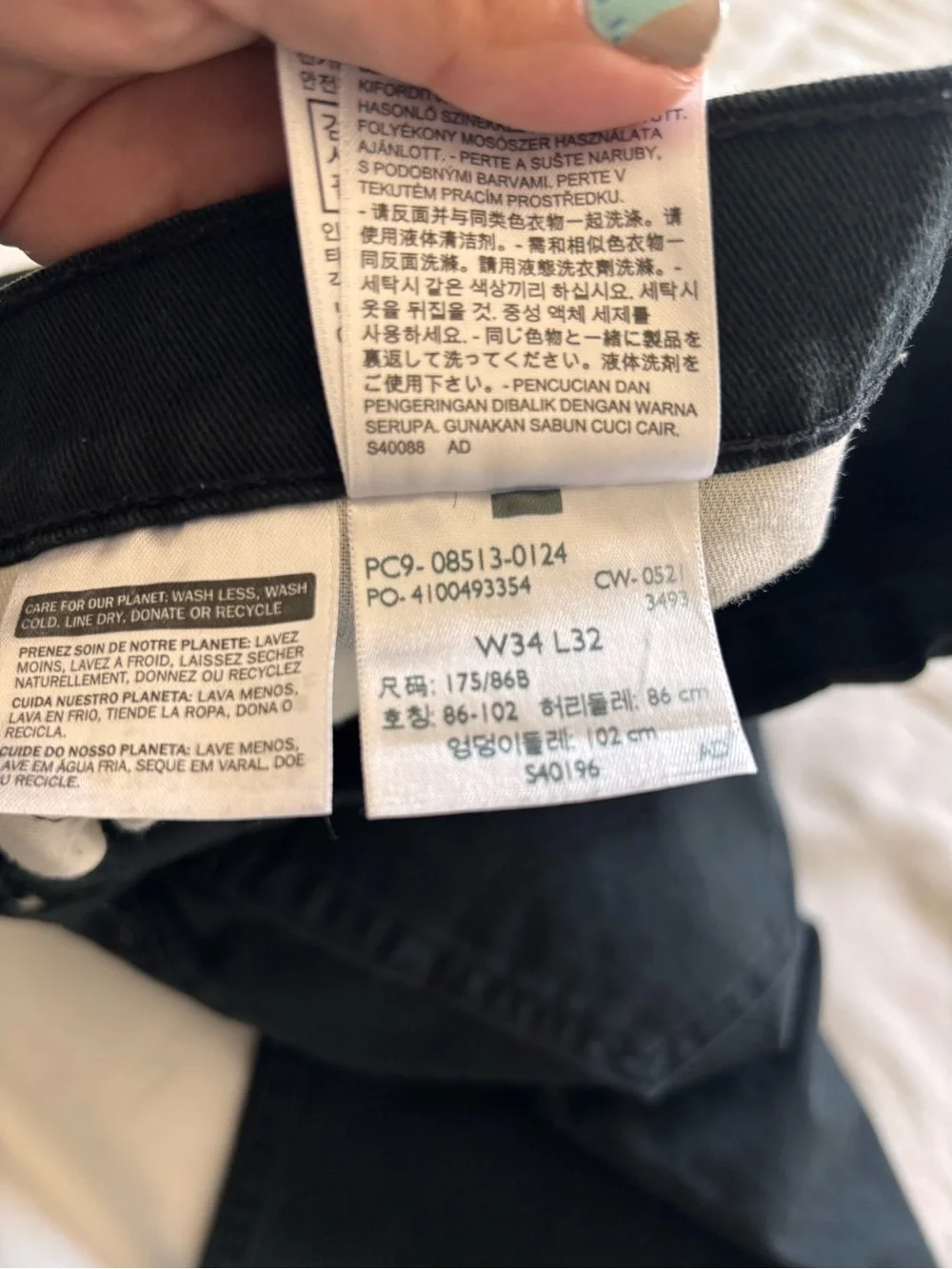 Levi's Men's 513 Black Jeans 34W 32L